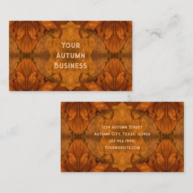 Herbstsonnenblumen Burnt Orange Vintage Blüte Visitenkarte (Vorne/Hinten)