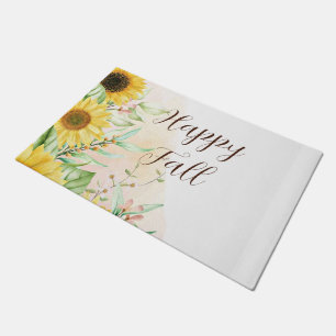 Herbstsonnenblumen mit anpassbarem Text Fußmatte