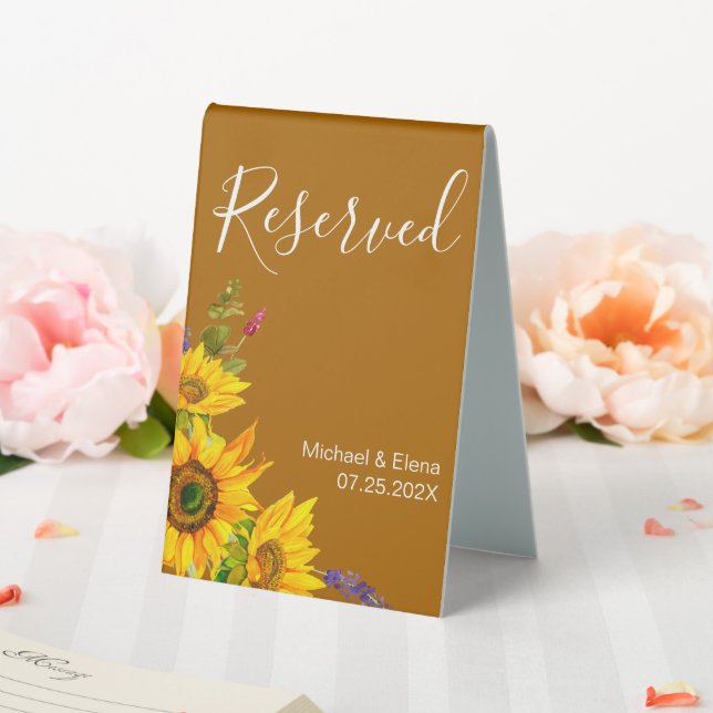 Herbstsonnenblumen vorbehalten tischaufsteller  (In Situ (Hochzeit))