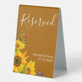 Herbstsonnenblumen vorbehalten tischaufsteller 