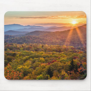 Herbstsonnenuntergang von den Bakonhöhen Mousepad