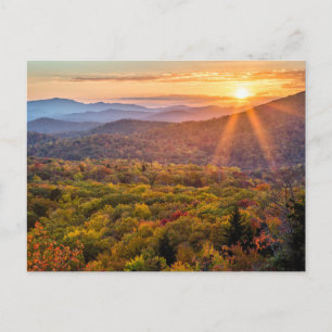 Herbstsonnenuntergang von den Bakonhöhen Postkarte