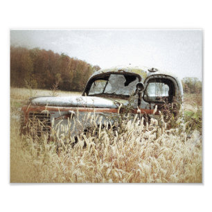 Herbstspass - alter LKW im Herbst Fotodruck