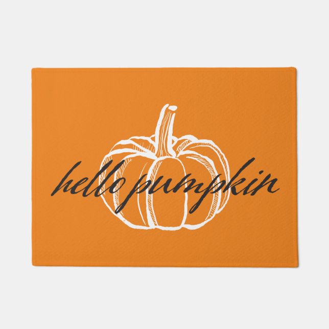 Herbstspass | Hello Pumpkin Fußmatte (Vorderseite)