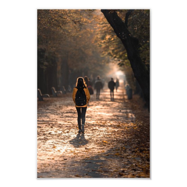 Herbstspaziergang im Golden Park Lane - Friedliche Fotodruck (Vorne)