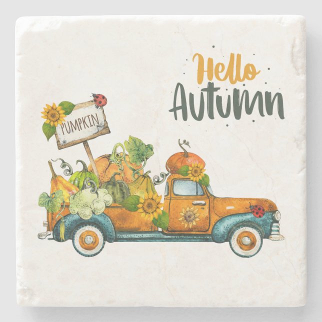 Herbststein-Untersetzer, Herbst-Wohngestaltung Steinuntersetzer (Vorderseite)