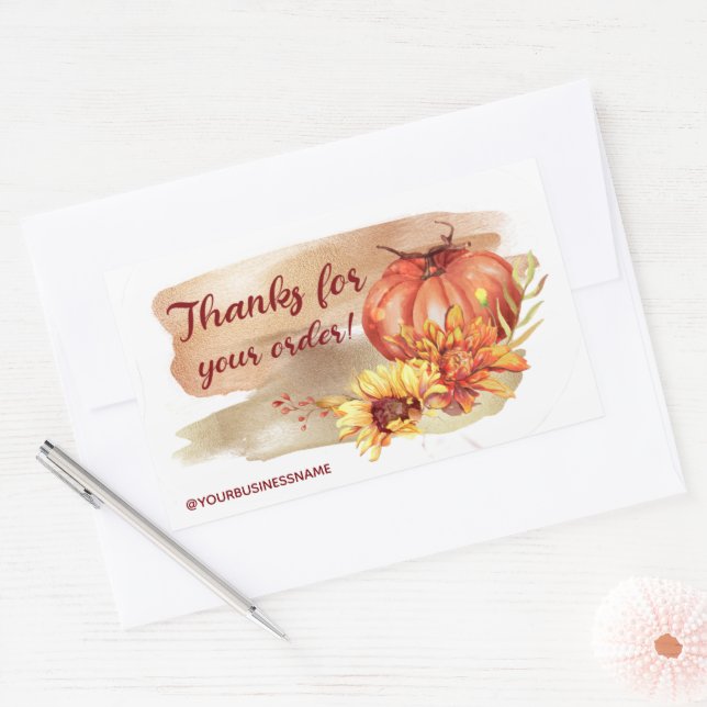 Herbststifte Blume und Pumpkins Rechteckheber Rechteckiger Aufkleber (Umschlag)
