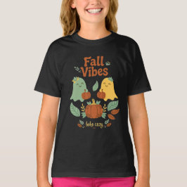 Herbststimmung Boho Geister Kürbisse Blätter Gemüt T-Shirt