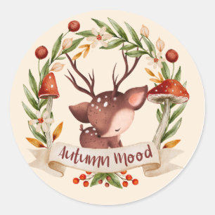 Herbststimmung Halloween Runder Aufkleber