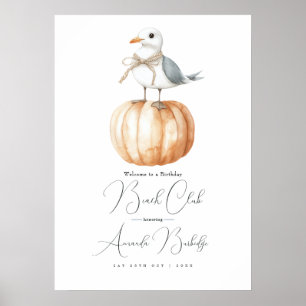 Herbststrandklub-Willkommensschild - Coastal Chic Poster