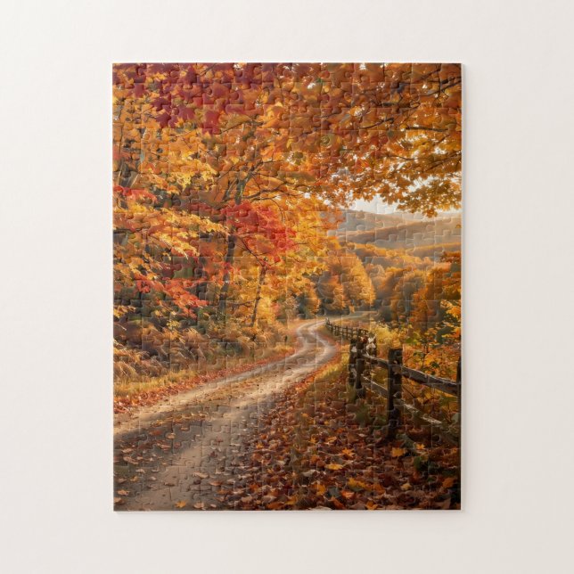 Herbststraßen-Puzzle (Vertikal)