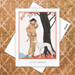 Herbstsymphonie George Barbier Mode-Postkarte Postkarte