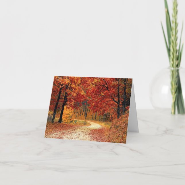 Herbstszene inspirierende Grußkarte Karte (Vorderseite)