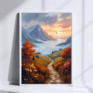 Herbsttagträume   Gemalte Herbstlandschaft im Gebi Poster