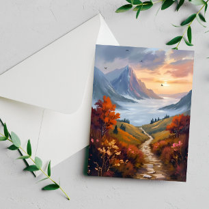Herbsttagträume Herbstliche Berglandschaftskarte