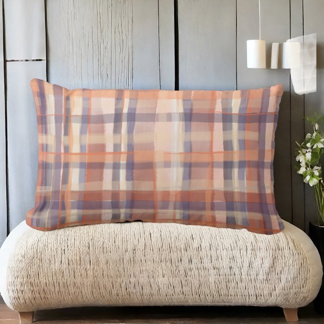 Herbsttartan kariert-beige-orange-Pflaume Karo mod Lendenkissen (Von Creator hochgeladen)