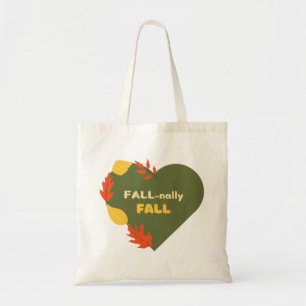 Herbsttasche mit Herz, Blätter Tragetasche