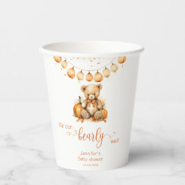 Herbstteddy Bären Kürbis Boho Babydusche Pappbecher