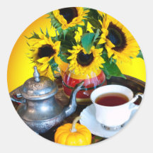 Herbsttee-Service mit Sonnenblumen