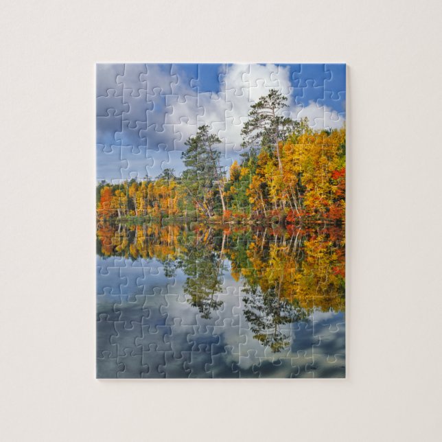 Herbstteich Reflektionen, Maine (Vertikal)