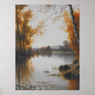Herbstteierlandschaft, Vintage Kunst, Teichenmaler Poster