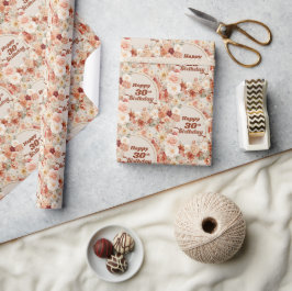 Herbstterracotta-Duschbordee boho 30. Geburtstag Geschenkpapier