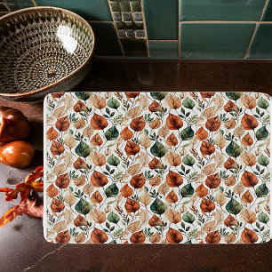Herbstterracotta und Salbei-Blätter Schneidebrett