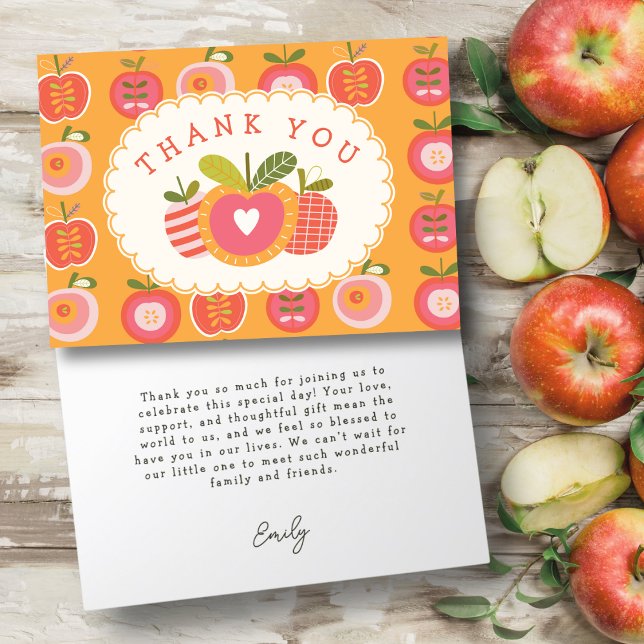 Herbstthema apple Our Eye Muster Baby Shower Dankeskarte (Von Creator hochgeladen)