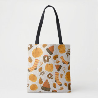 Herbstthema Nahtloses Fliesenmuster Tasche