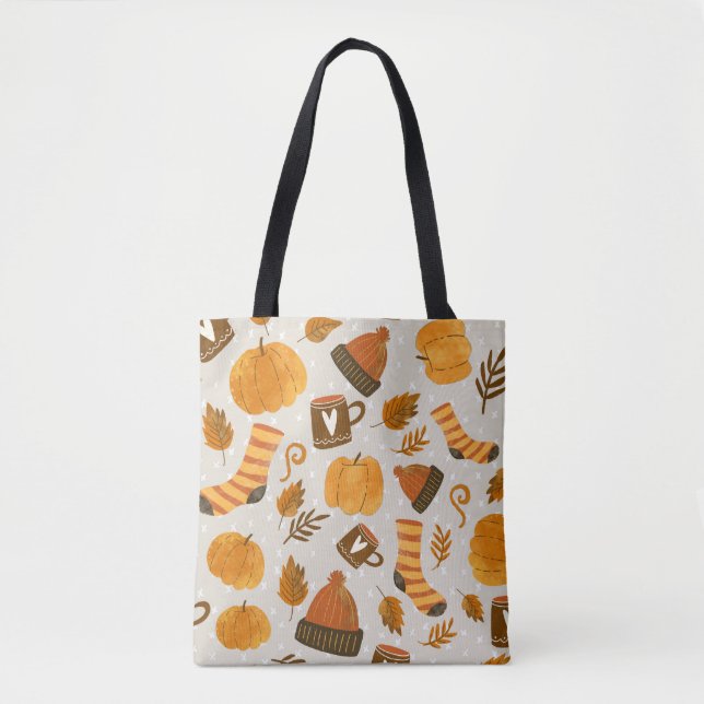 Herbstthema Nahtloses Fliesenmuster Tasche (Vorderseite)