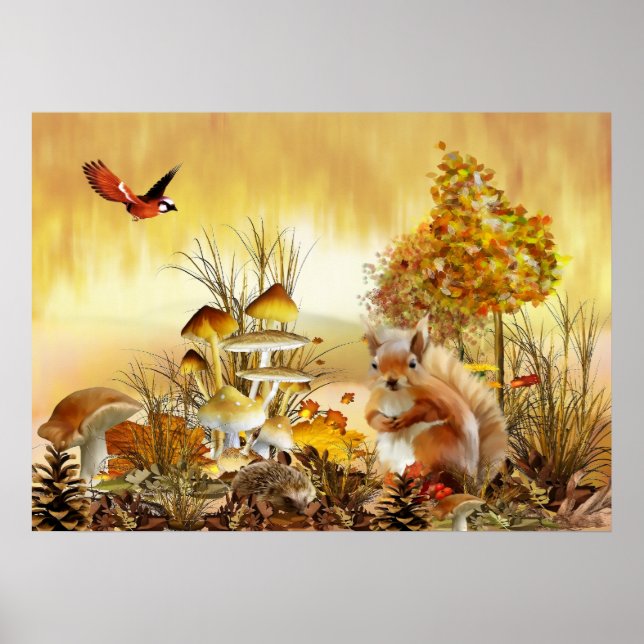 Herbsttiere Poster (Vorne)