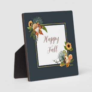 Herbsttiere und Natur mit anpassbarem Text  Fotoplatte