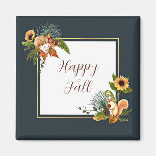 Herbsttiere und Natur mit anpassbarem Text Magnet