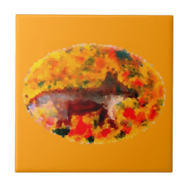 Herbsttierillustration Fox Fliese