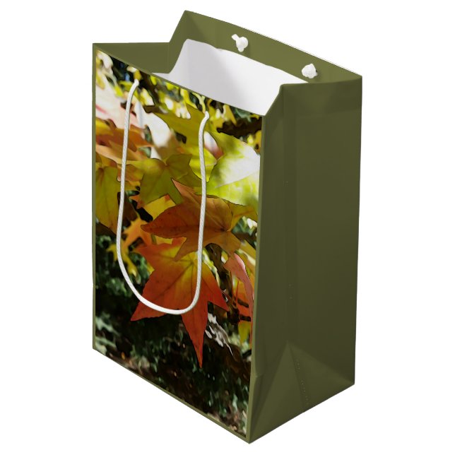 Herbsttöne Mittlere Geschenktüte (Vorderseite Schrägansicht)