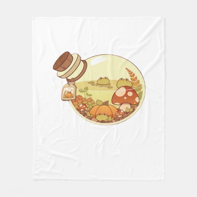 Herbsttrank Mit Fröschchen Klassisch Fleecedecke (Vorderseite)