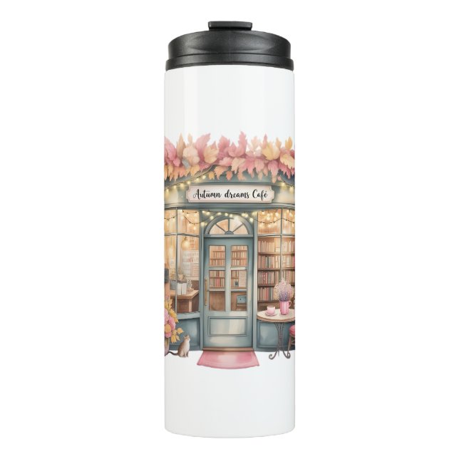 Herbstträume Café  Isolierflaschen Thermosbecher (Vorderseite)