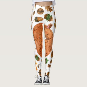 Herbstträume: Das Eichhörnchen im Wasser Leggings