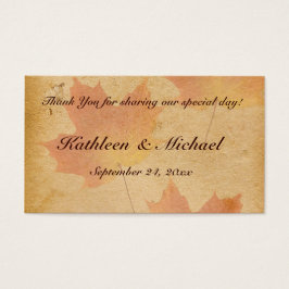 Herbstübergänge auf der Gastgeschenk Hochzeit für