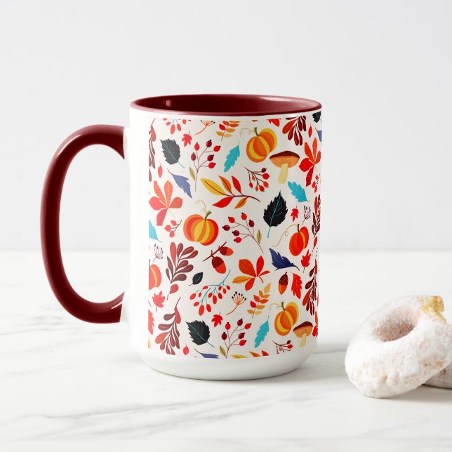 Herbstüberholung Kaffeepause Tasse (Mit Donut)