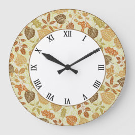 Herbstuntergang: alter Tile Earth Tone Fall Decor Große Wanduhr