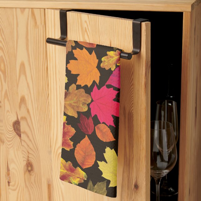 Herbstunterschiede in Herbstfarben Geschirrtuch (Drittel gefaltet)