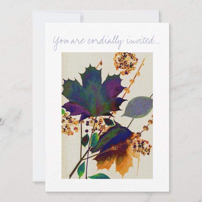 Herbstunterschiede in Royal Colors Einladung (Vorderseite)