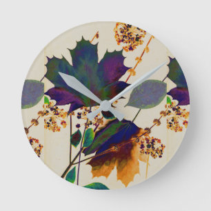 Herbstunterschiede in Royal Colors Runde Wanduhr