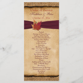 Herbsturlaub IMITATS Burlap Wedding Programm - Wei