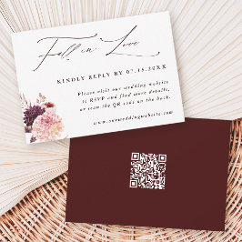 Herbstverfall des QR-Codes für Hochzeiten in der L RSVP Karte