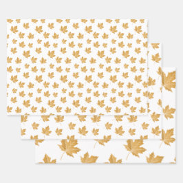 Herbstverlässe im Ocker. Umschlagpapier Geschenkpapier Set