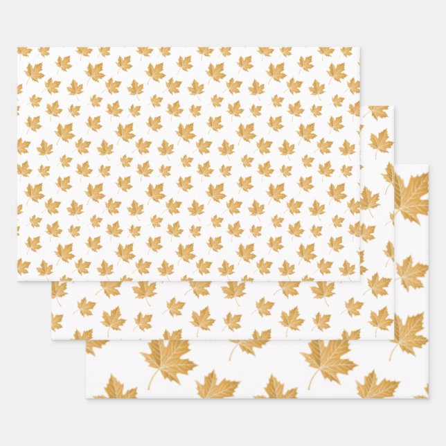 Herbstverlässe im Ocker. Umschlagpapier Geschenkpapier Set (Set)
