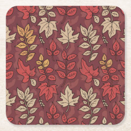 Herbstverlässt Burgund Camouflage Untersetzer Set