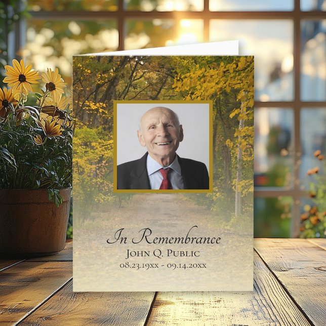 Herbstverlässt das Lane-Beerdigung-Beileid Dankeskarte (Von Creator hochgeladen)